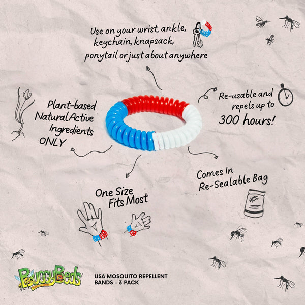 USA Mosquito Repellent Bands - 3 Pack